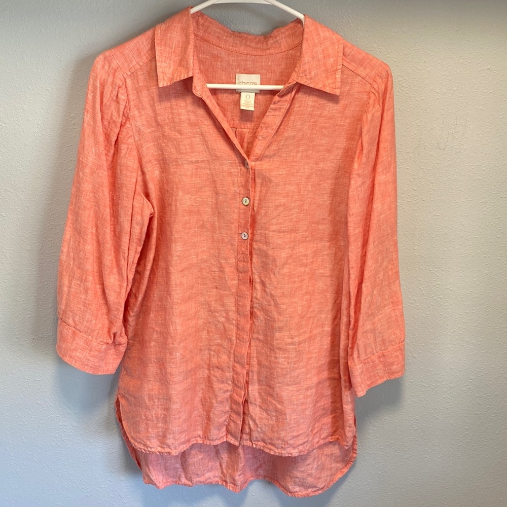 Chico’s coral blouse